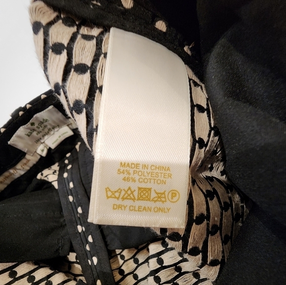 KATE spade new york Women's 6 Margaux Cafe Dot Cropped Pants Black Cream Trouser - Picture 10 of 16